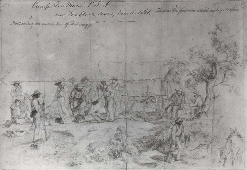 unknow artist Camp Las Moras,Texas,March,1861